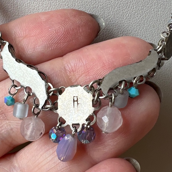 AYALA BAR ADJUSTABLE NECKLACE W/LONG EXTENDER BLUE LILAC PURPLE GREEN RHINESTONE - Picture 13 of 16